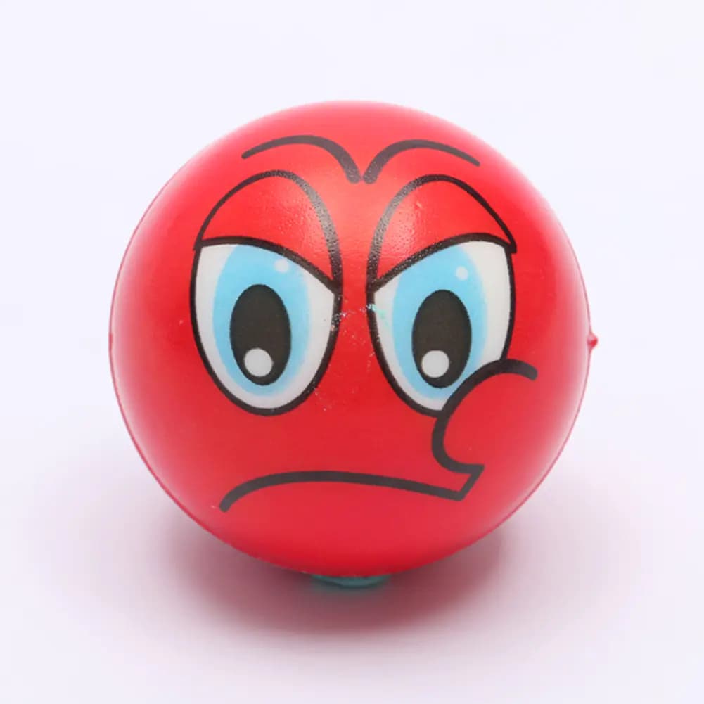 5cm Yellow Emoji PU Stress Ball for Kids Toys