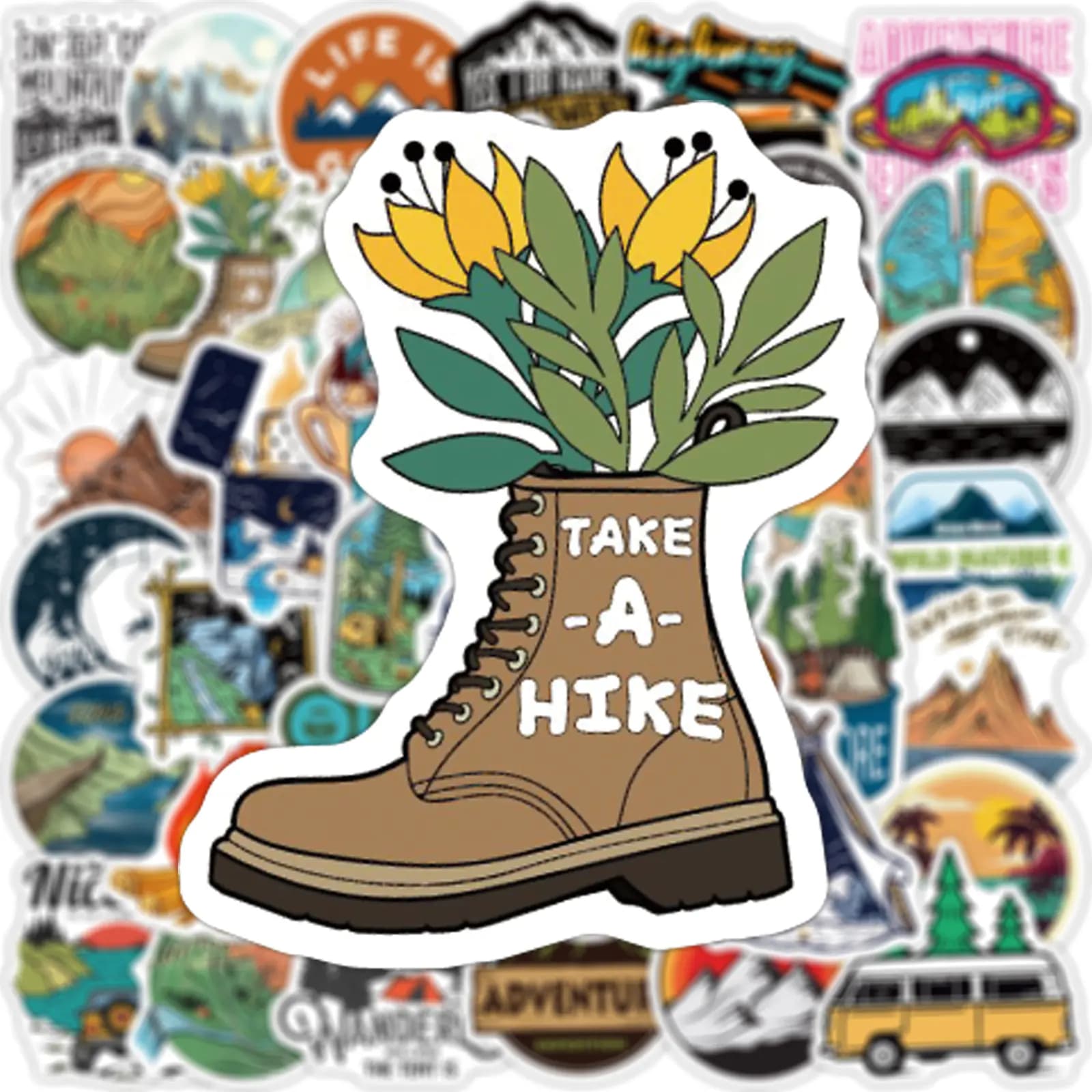 100 Camping Stickers for Outdoor Adventures and Gear