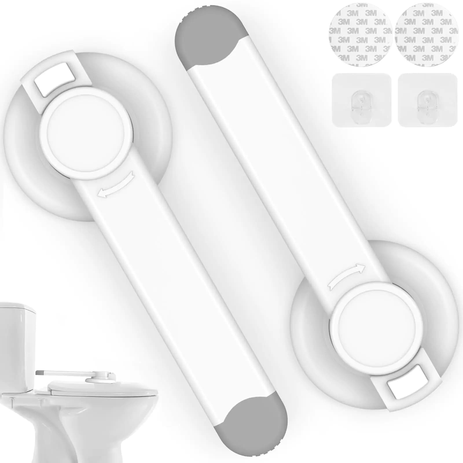 Baby Toilet Safety Locks 2-Pack White