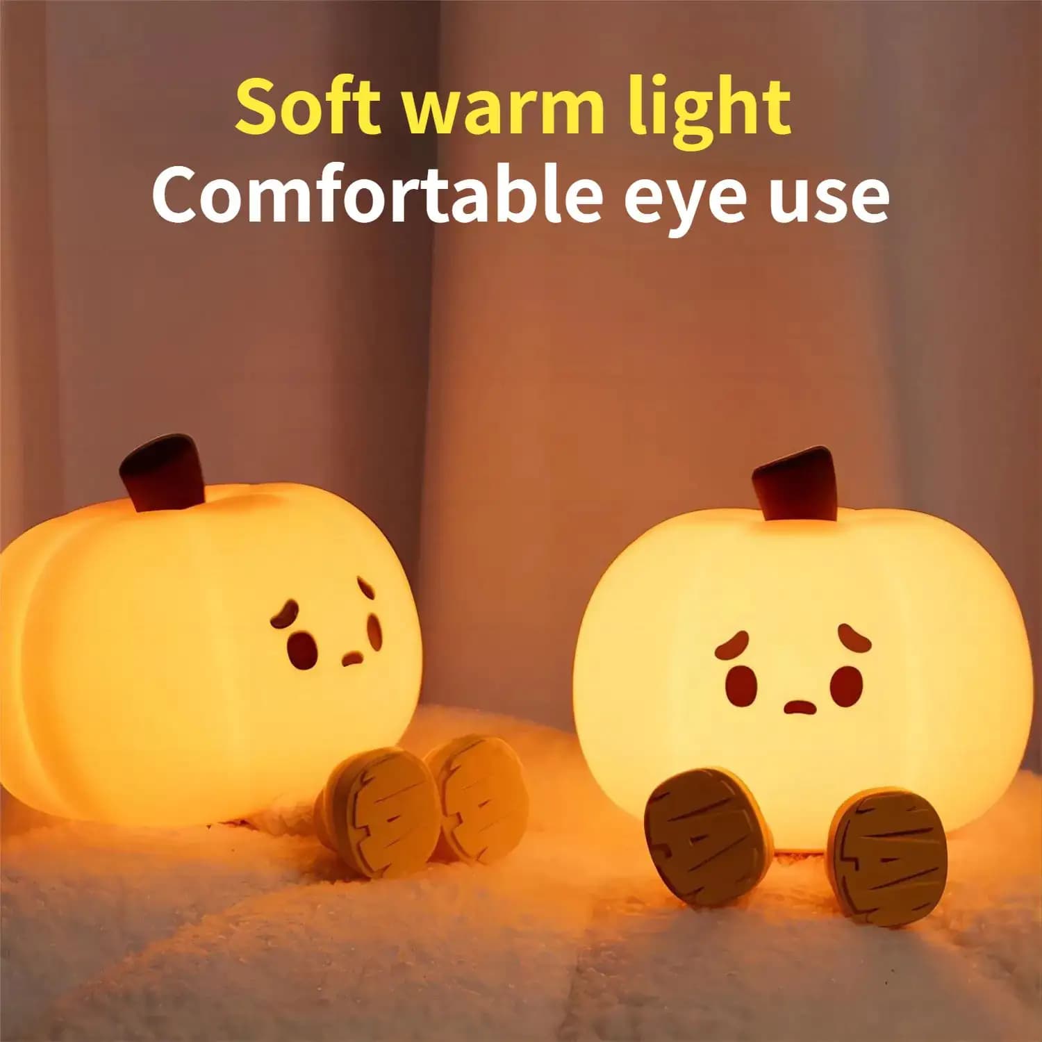 Halloween Pumpkin Silicone Touch Dimmable Night Light