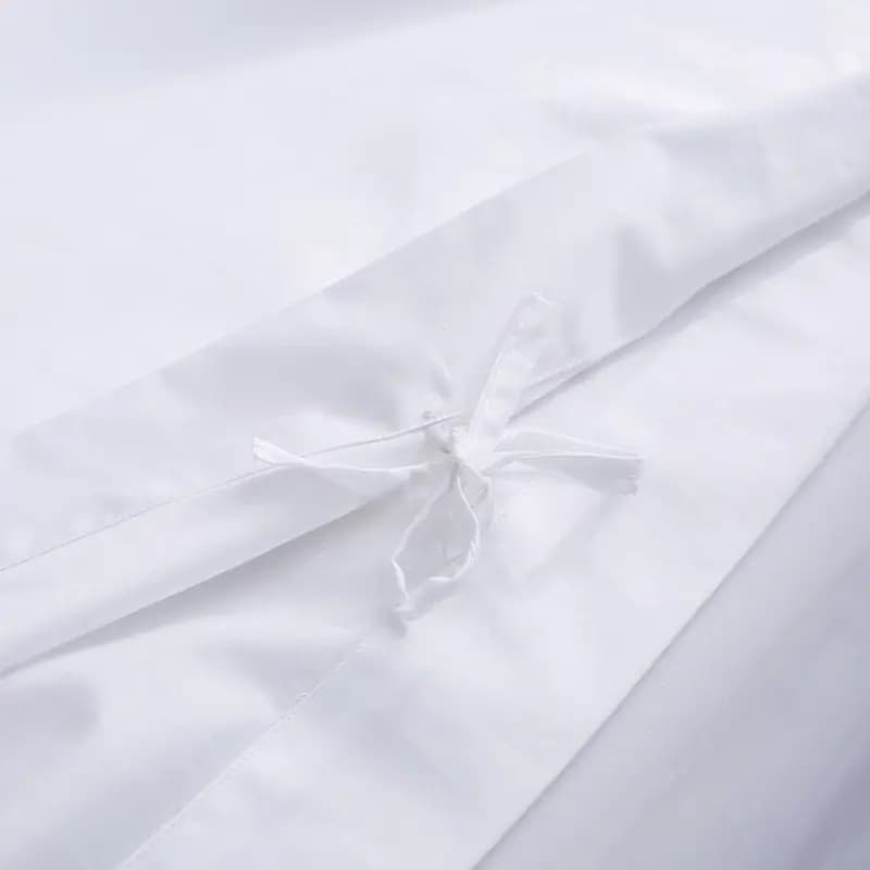 Luxury Hotel Bedding Set - 60s Cotton, White Satin