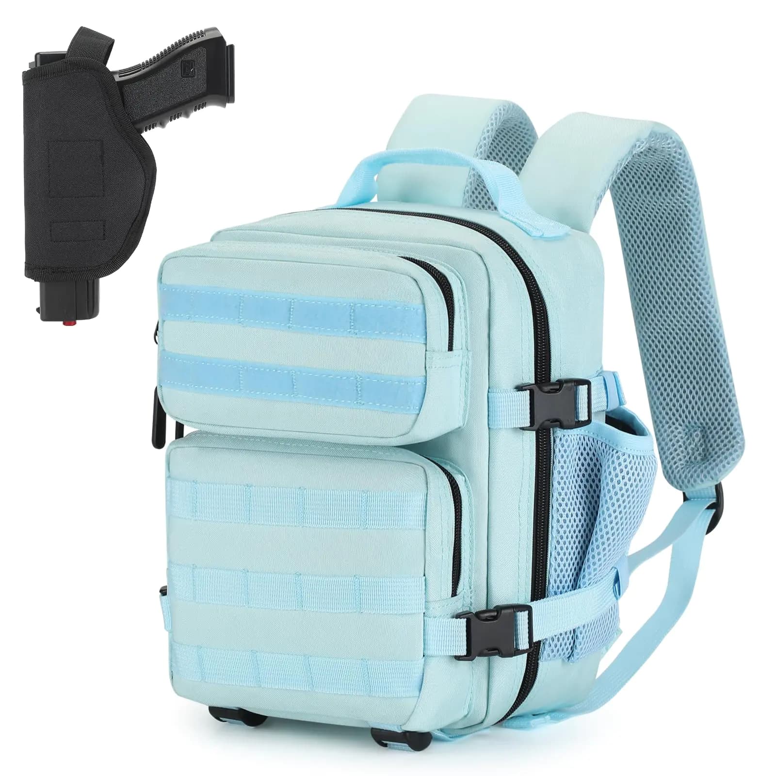Small Tactical Backpack with Holster, Blue