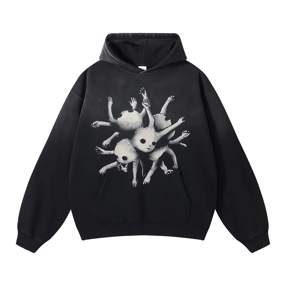 Retro Y2K Gothic Skull Print Hoodie