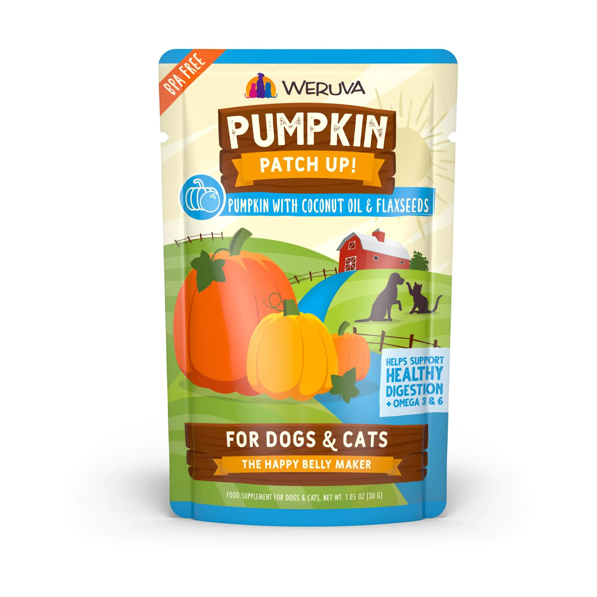 Weruva Pumpkin Patch Up! Pumpkin Pouches for Dogs & Cats (Pumpkin with Coconut Oil & Flaxseeds 1.05 oz (Pack of 12))…