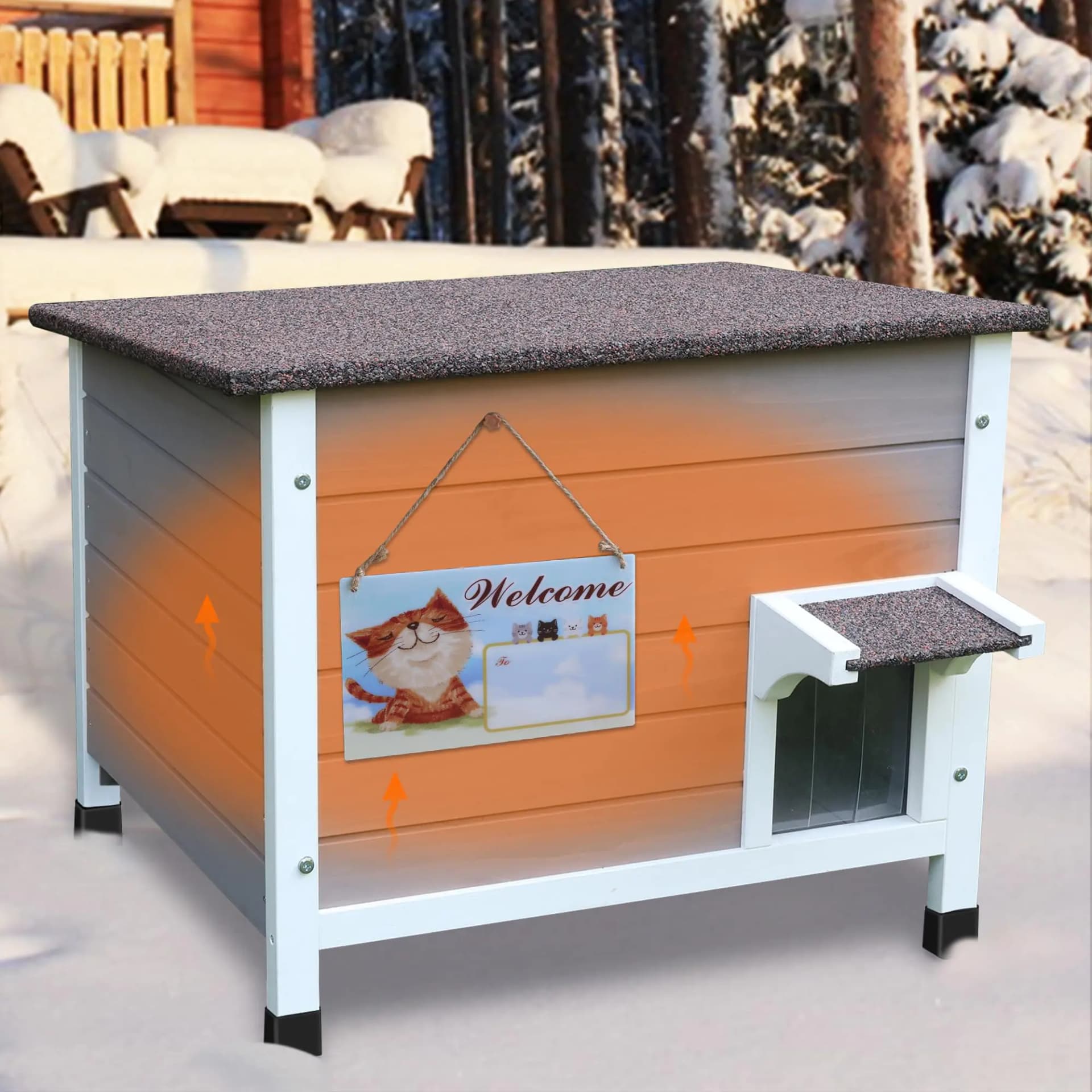 Rockever Outdoor Cat House 100% Insulated Outdoor Cat Houses for Winter Outdoor Cat Houses for Feral Cats Weatherproof All-Round Foam Design
