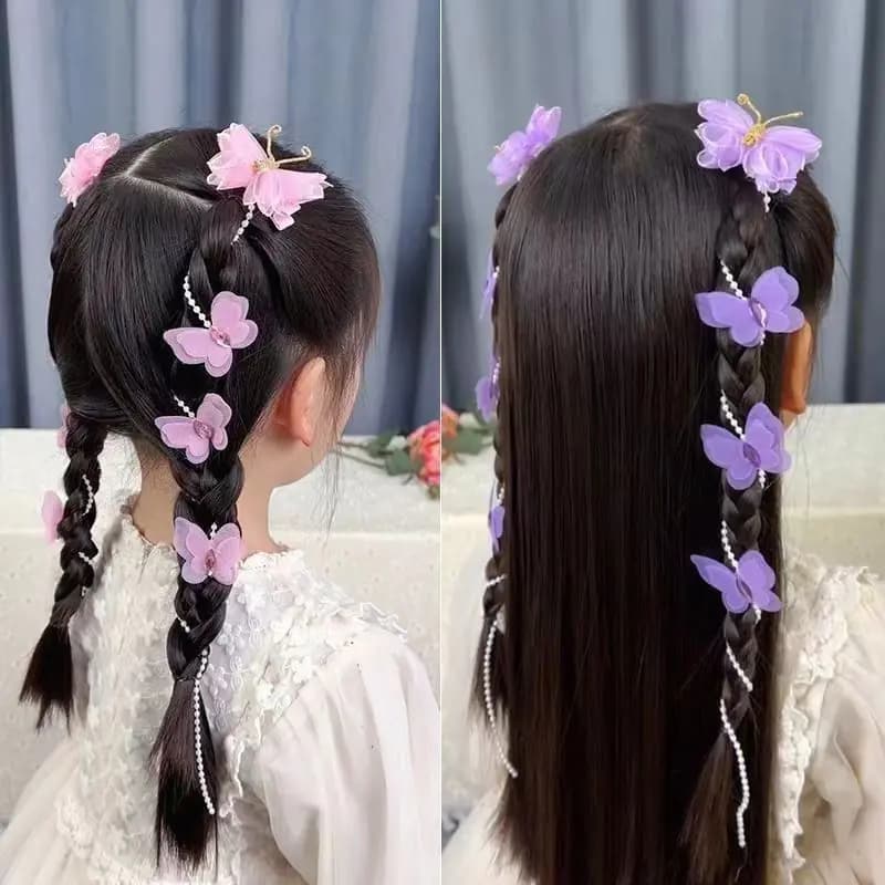 Colorful Flower Hair Chains and Butterfly Hair Accessories