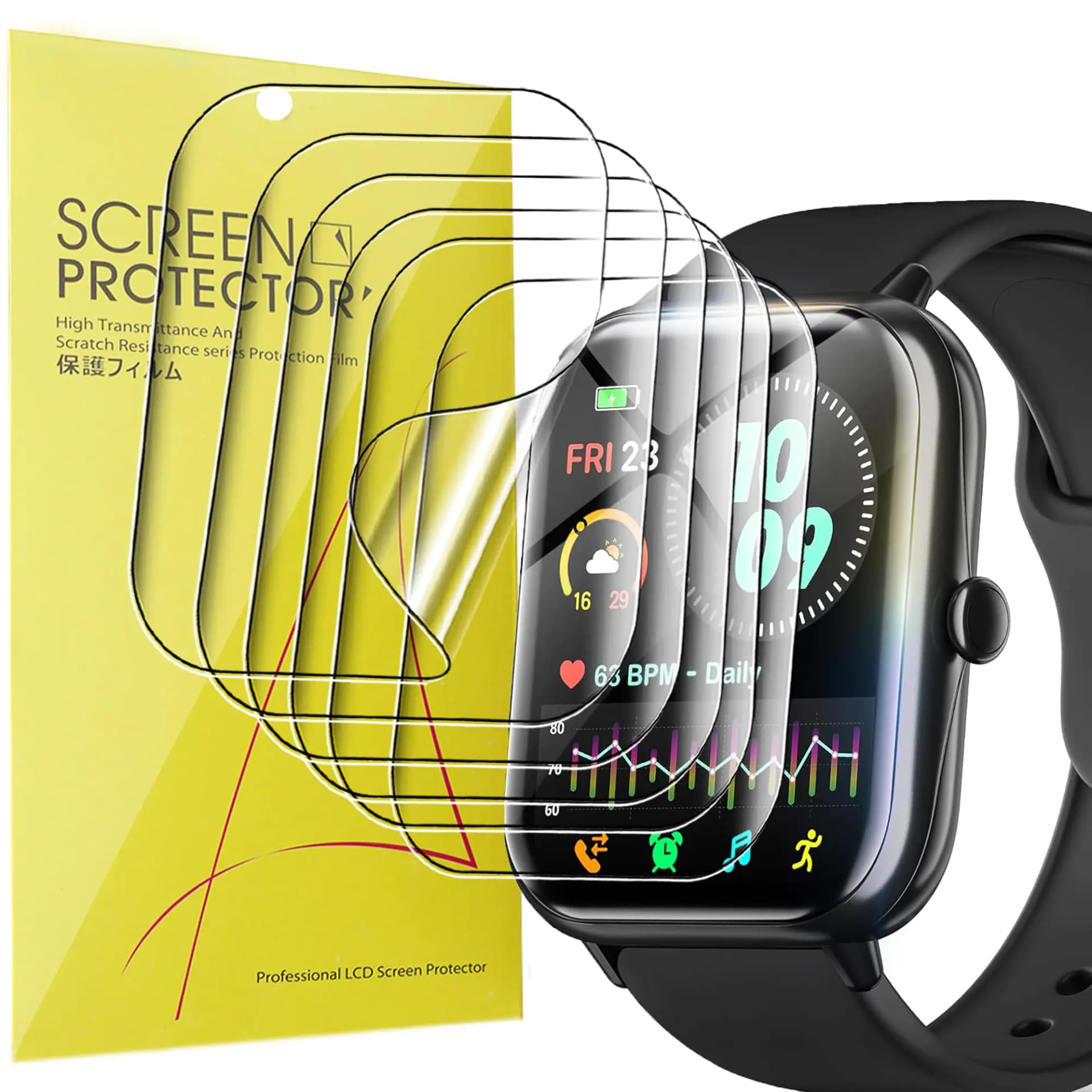 Lamshaw Compatible for ZOLALAM 48mm Smart Watch Screen Protector [6 Pack] Full Coverage TPU Clear Film Compatible for ZOLALAM 48mm Smart Watch (6 Pack)