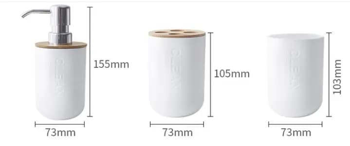 Bamboo Toothbrush Holder and Bathroom Accessories Set