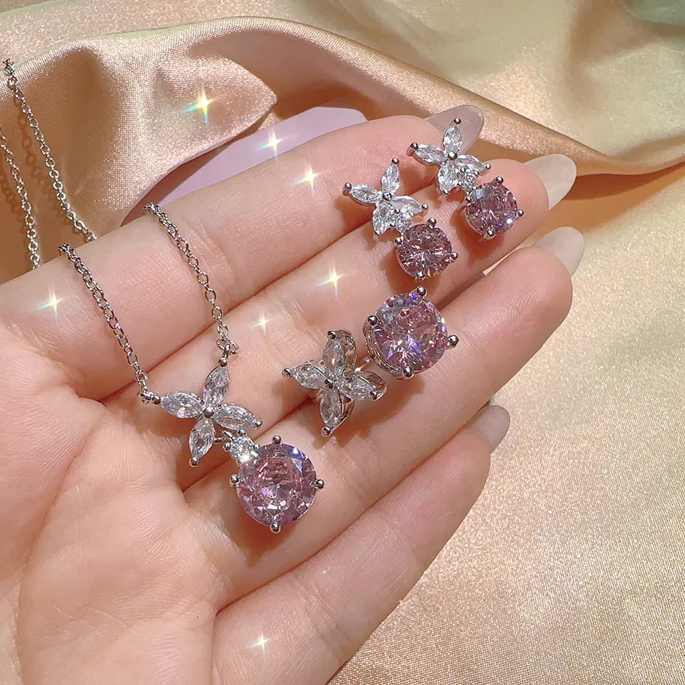 Fashion Jewelry Set with Square Zircon