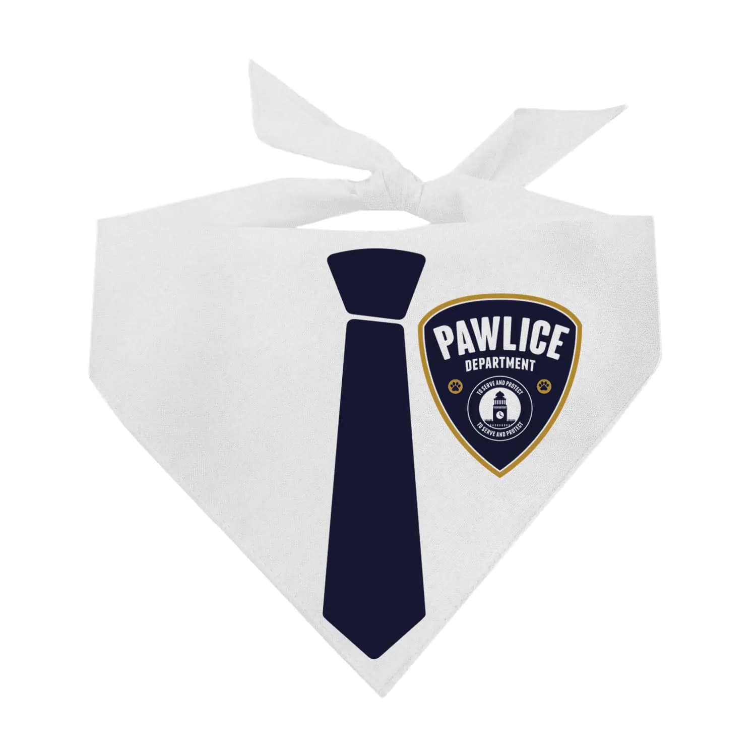 Pawlice Police Halloween Costume Dog Bandana (White XS 1154)