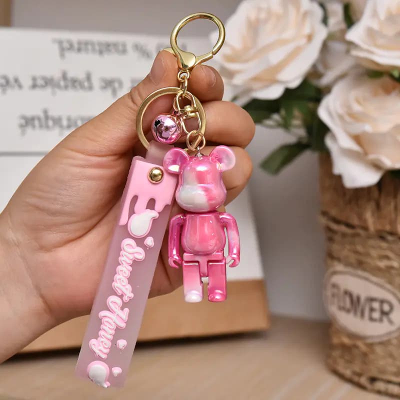 Colorful Bear Keychain for Couples and Car Accessories