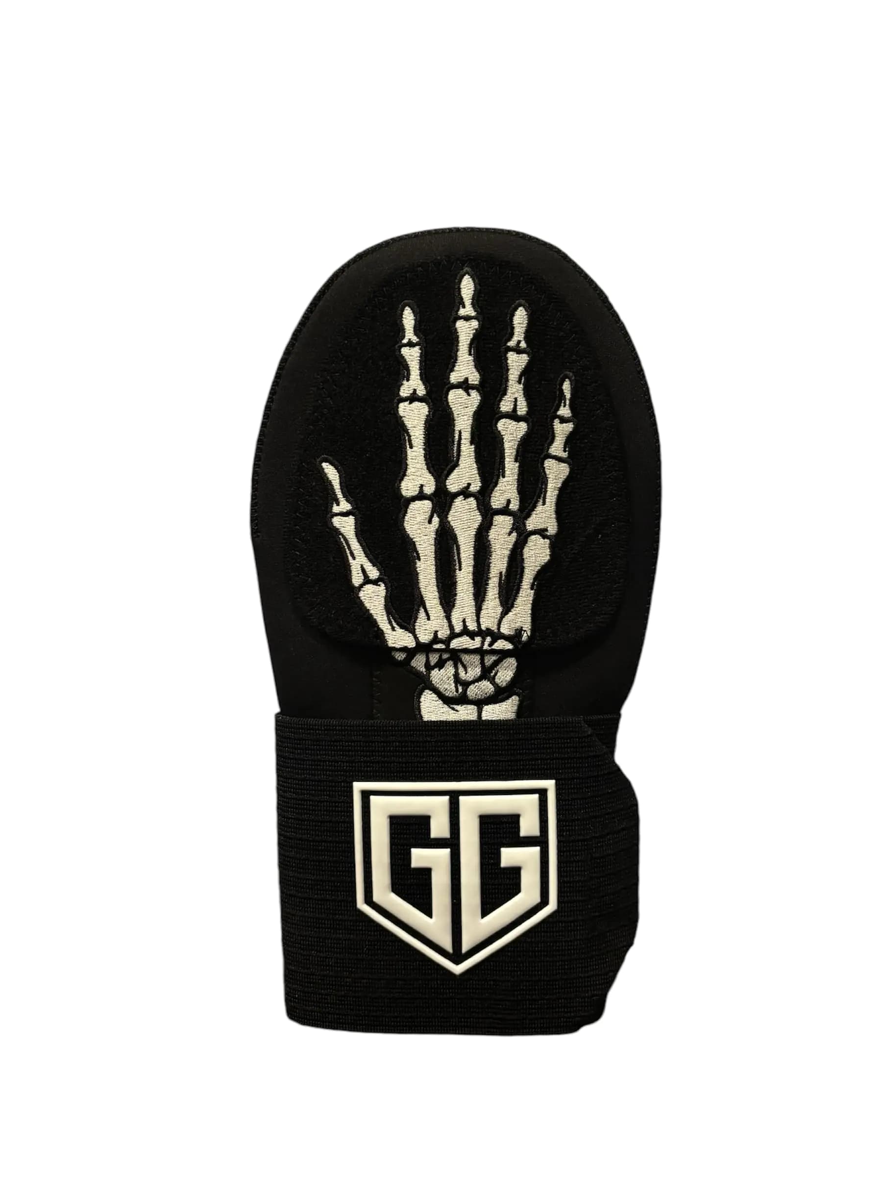 Adult Baseball/Softball Sliding Mitt - Skeleton Bones Hand with Peace Skeleton Back