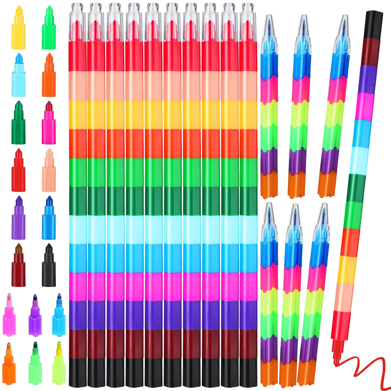 Stacking Crayons Colorful Rainbow Set