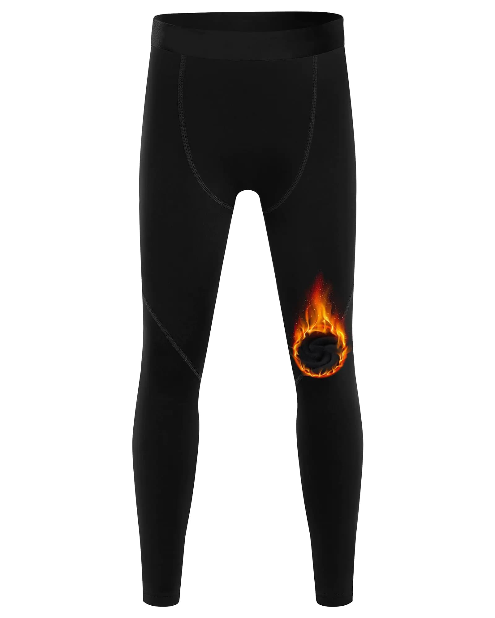 Boys Thermal Compression Pants Black Small
