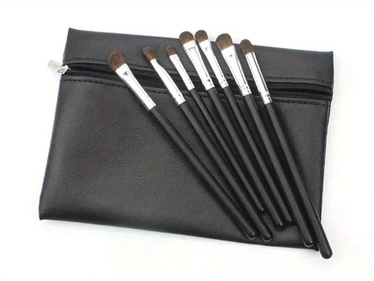Black Zipper Cosmetic Bag for Makeup Brushes and Accessories