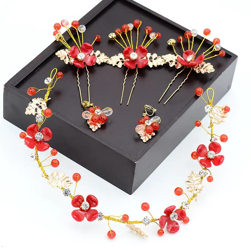 Chinese Wedding Bridal Headpiece Jewelry Set