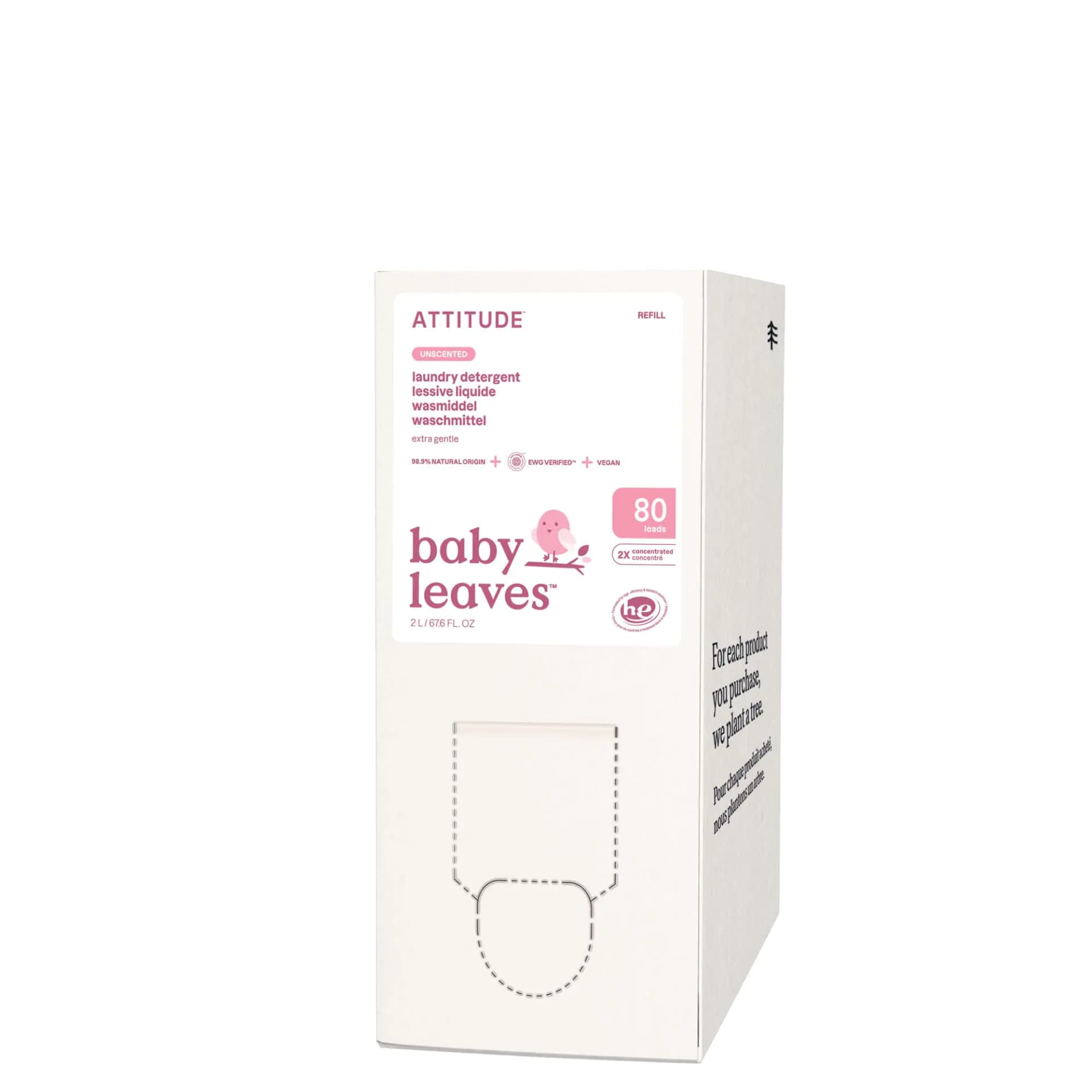 Attitude Baby Laundry Detergent Unscented 67.6 Fl Oz