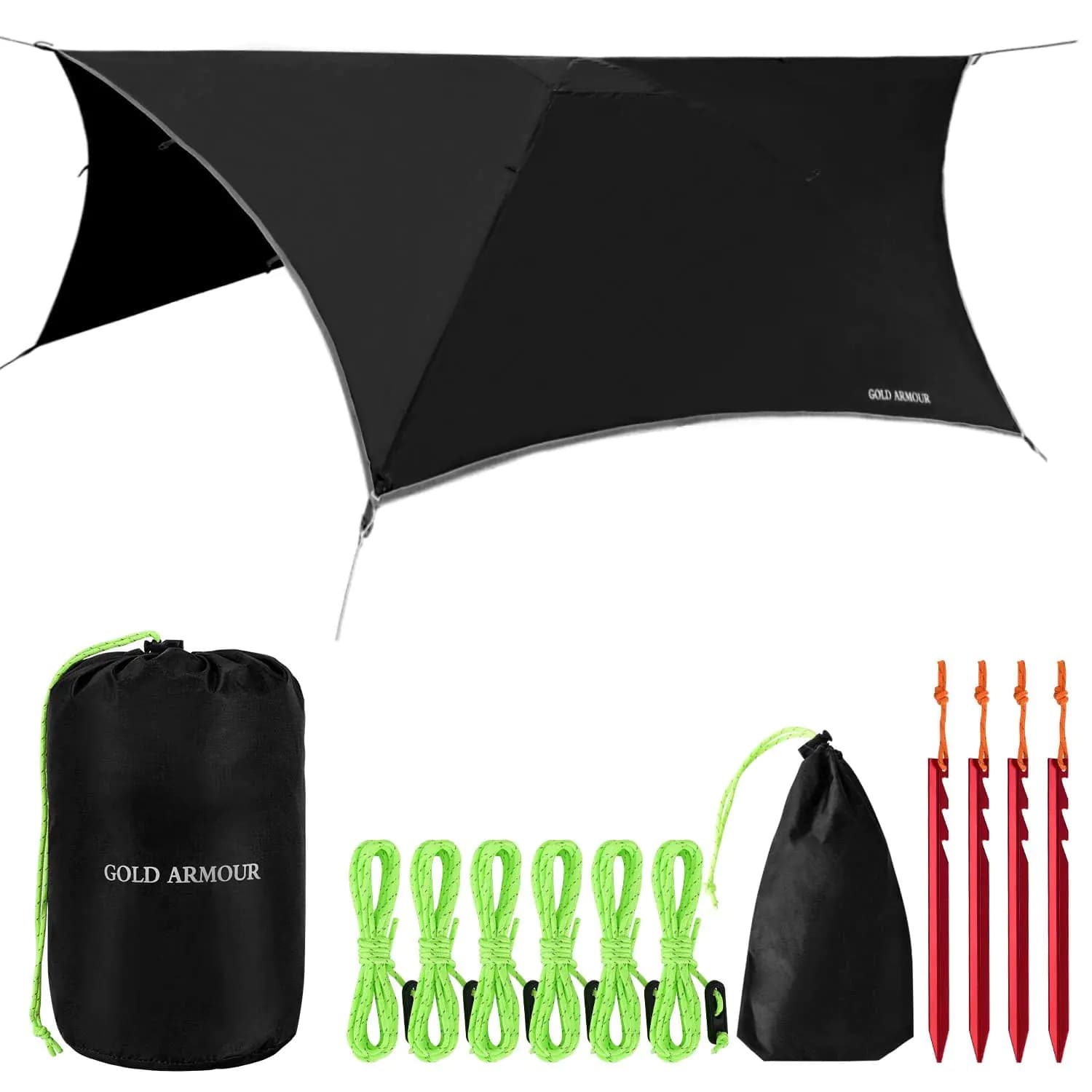 Gold Armour Waterproof Rainfly Tarp Black
