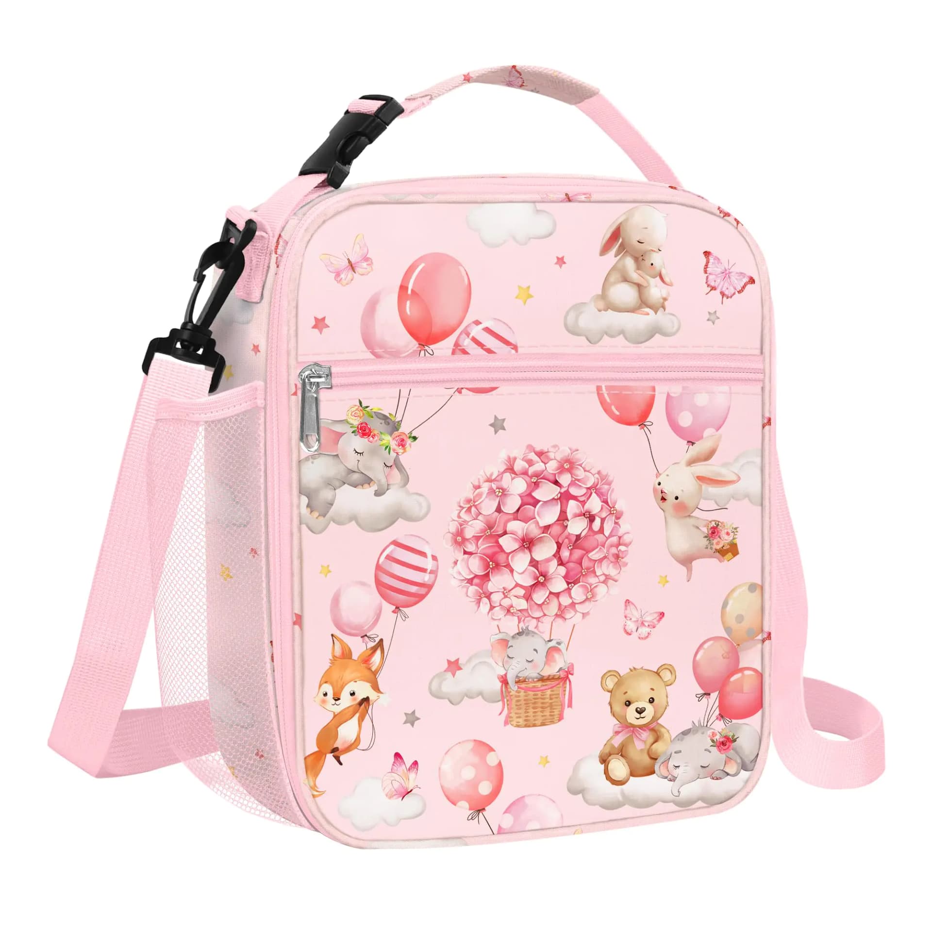 Pink Hot Air Balloon Insulated Lunch Bag Kids