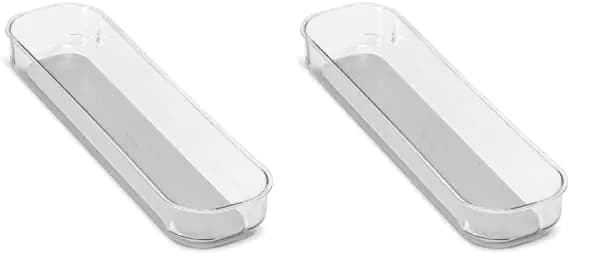 Premium Antimicrobial Drawer Organizer Bin Light Grey