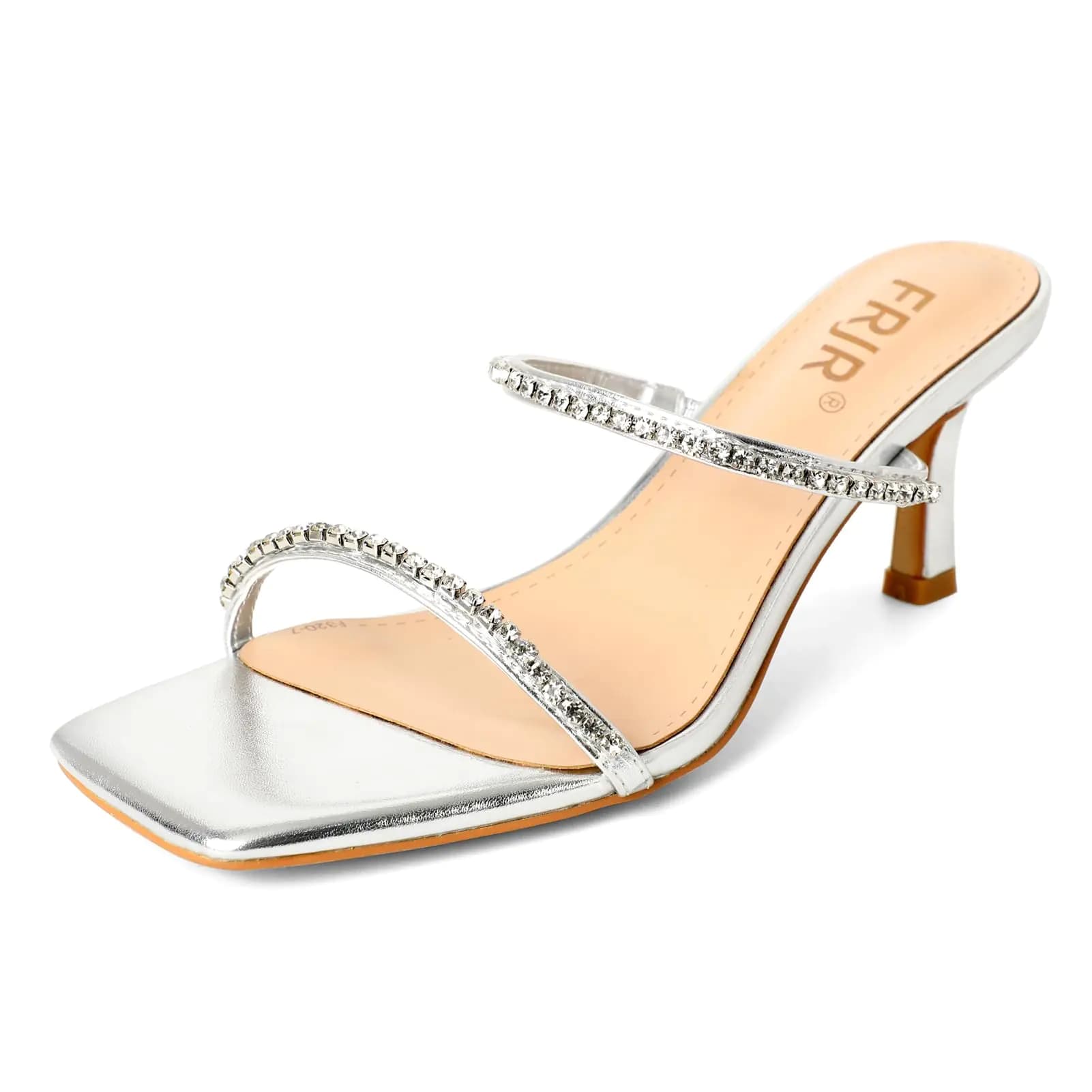 Women's Rhinestone Open Toe Kitten Heel Sandals