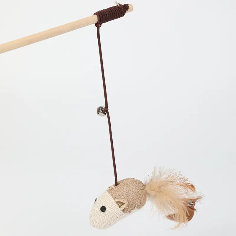 Cat Toys - Interactive Sisal Cat Teaser Wand
