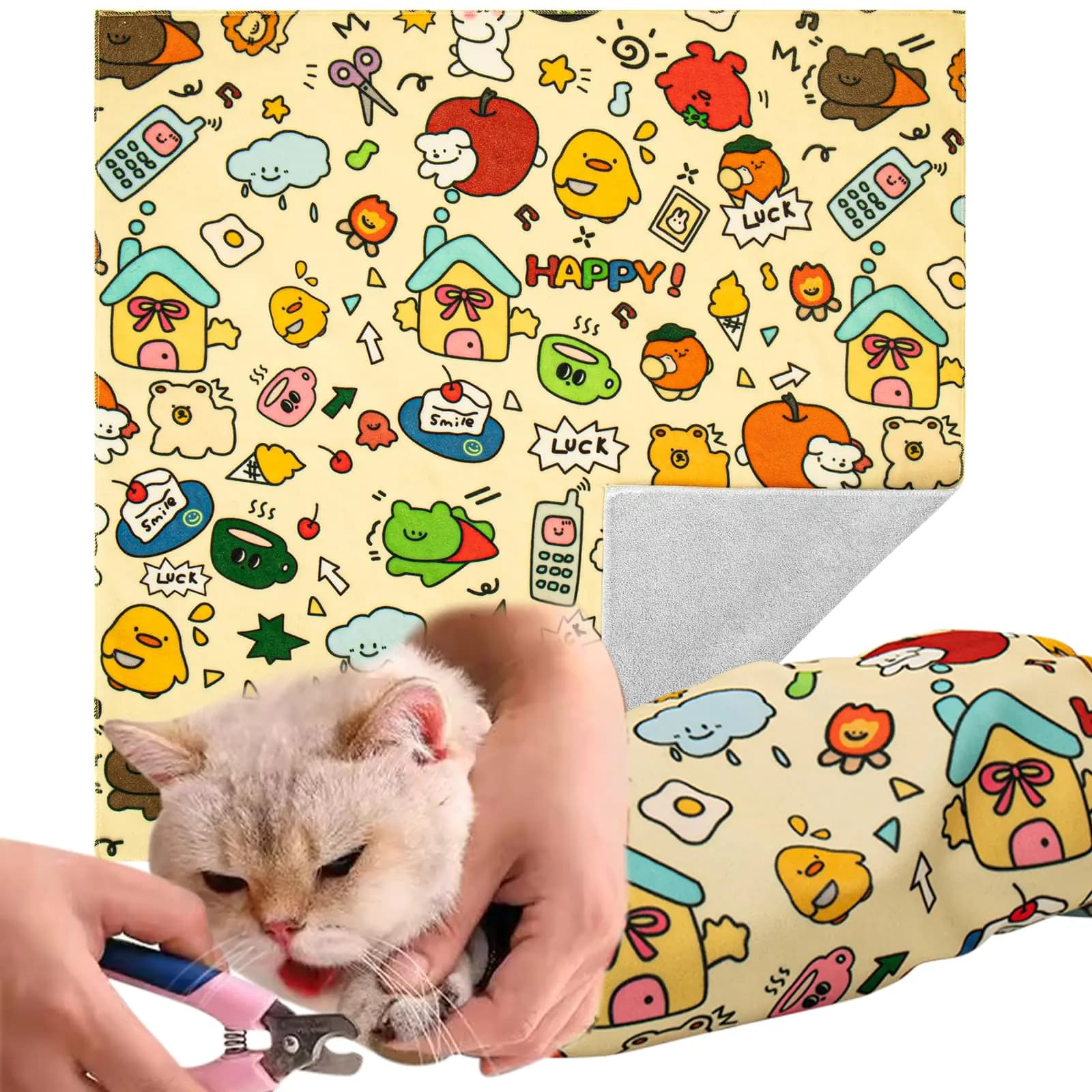 Cat Grooming Restraint Wrap Self-Adhesive Fabric