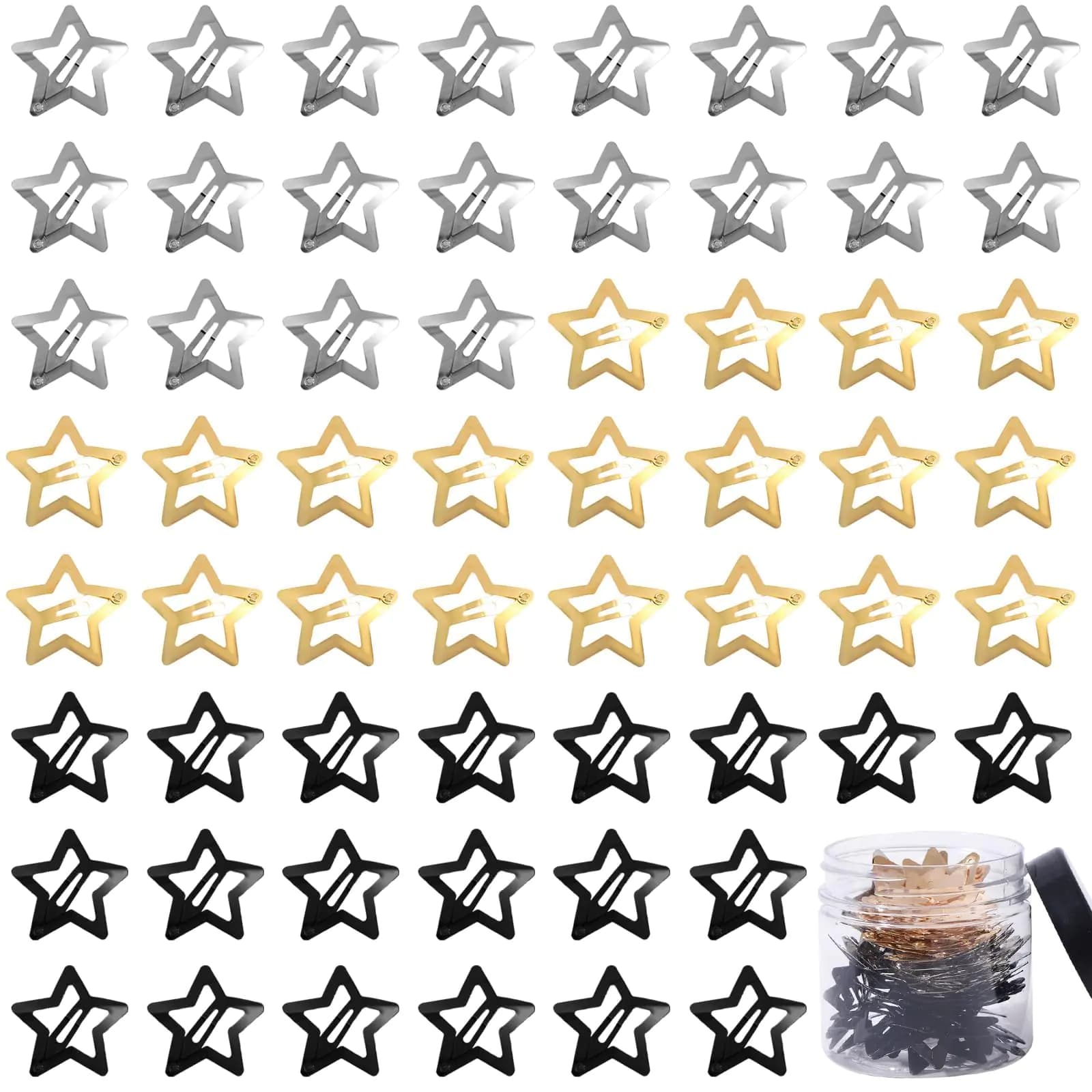 Star Hair Clips for Women Girls 55PC