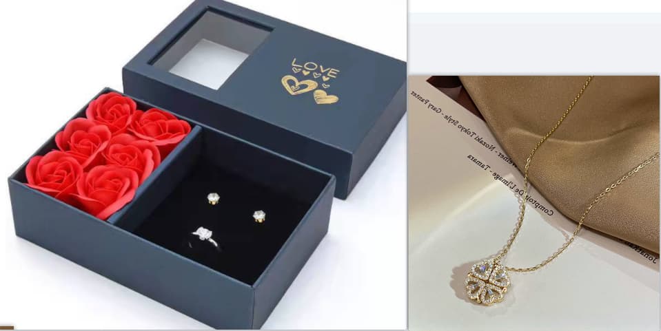 Retro Magnetic Heart Clover Pendant Necklace