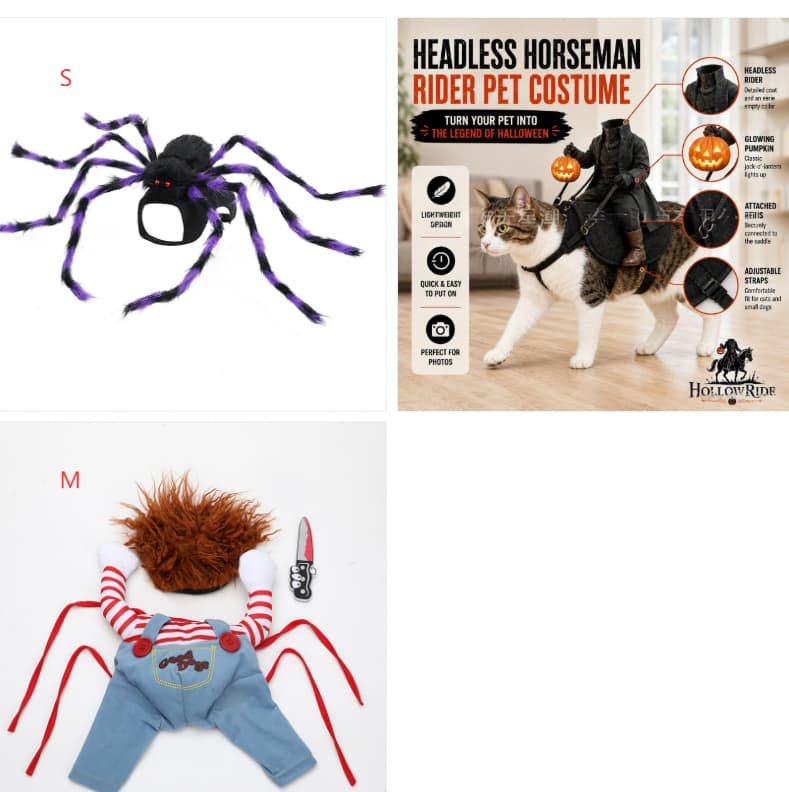 Halloween Pet Costume Pet Dog Funny Clothes Adjustable Dog Cosplay Costume Scary Costume Party Gatherings