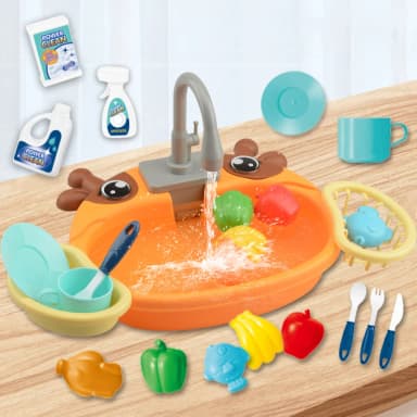 Kids Electric Dishwasher Sink Play Set
