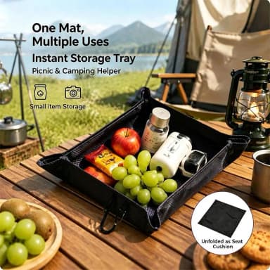 Camping Folding Storage Mat with Carabiner
