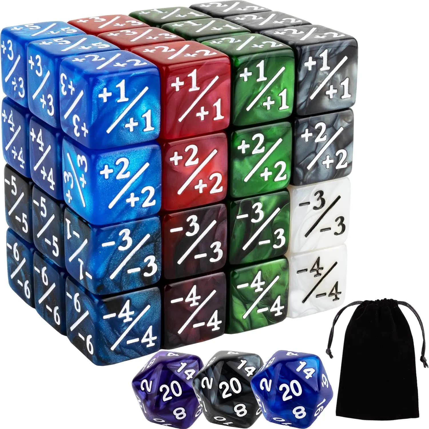 MTG Counter Dice Set Plus One Life Tokens
