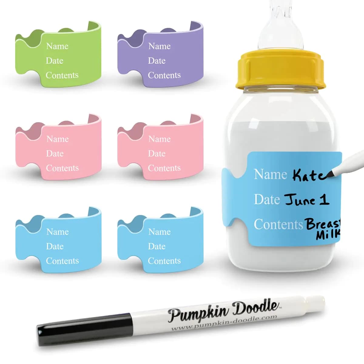 Pumpkin Doodle- Write & Reuse Bottle Labels for Daycare