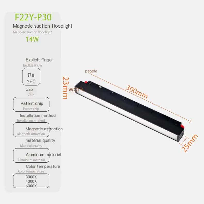 22Y Series Magnetic Track LED Lights with High CRI