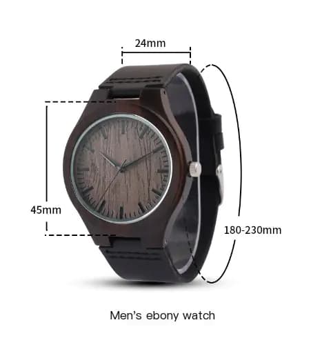 REDEAR Natural Ebony Wood Couple Watches