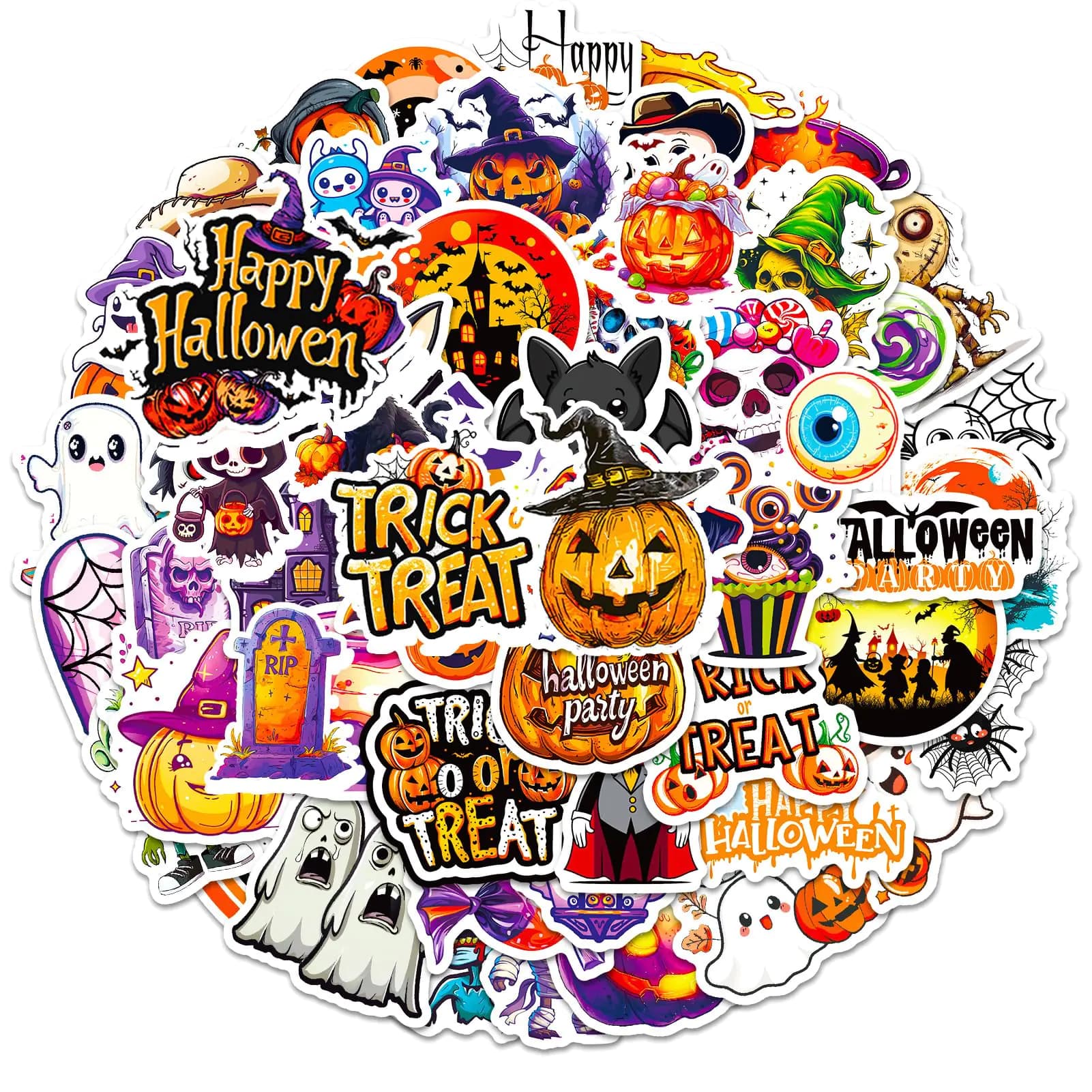 winthrop 100 Pcs Halloween Stickers Waterproof Bulk Vinyl Laptop Stickers Halloween Party Favors Best Choice for Halloween Classroom Crafts & Halloween Party Decoration
