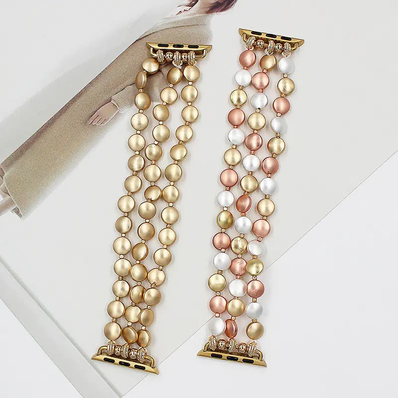Round Beaded Strap Band for Watches