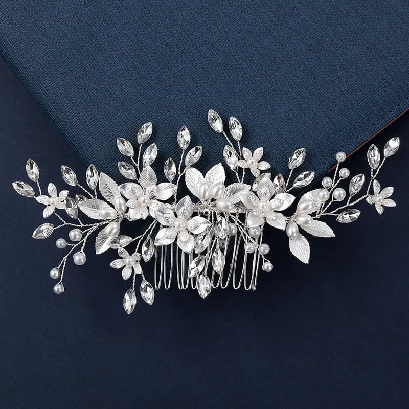Handcrafted Bridal Hair Accessories with Rhinestones