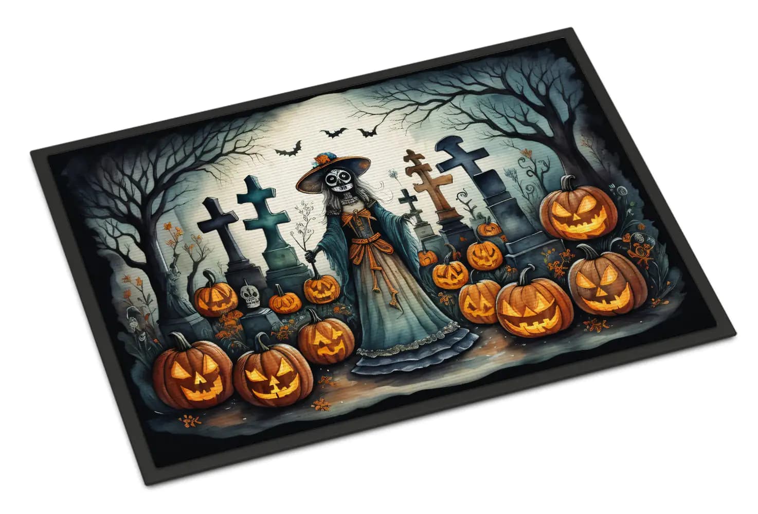 La Catrina Skeleton Spooky Halloween Doormat