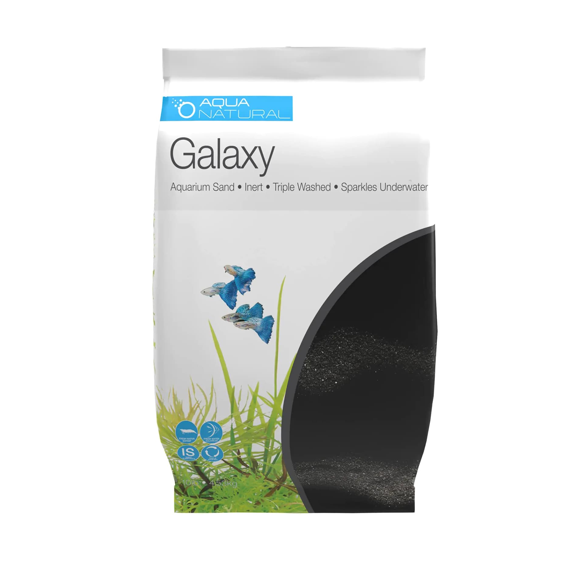 Aqua Natural Galaxy Sand 20lb Substrate for aquascaping Aquariums vivariums and terrariums Black