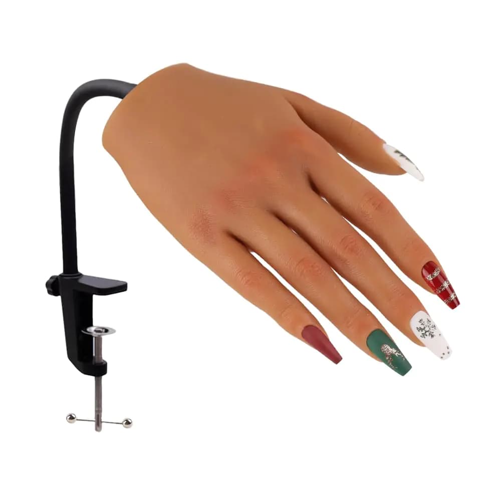 Silicone Nail Practice Hand With Clamp