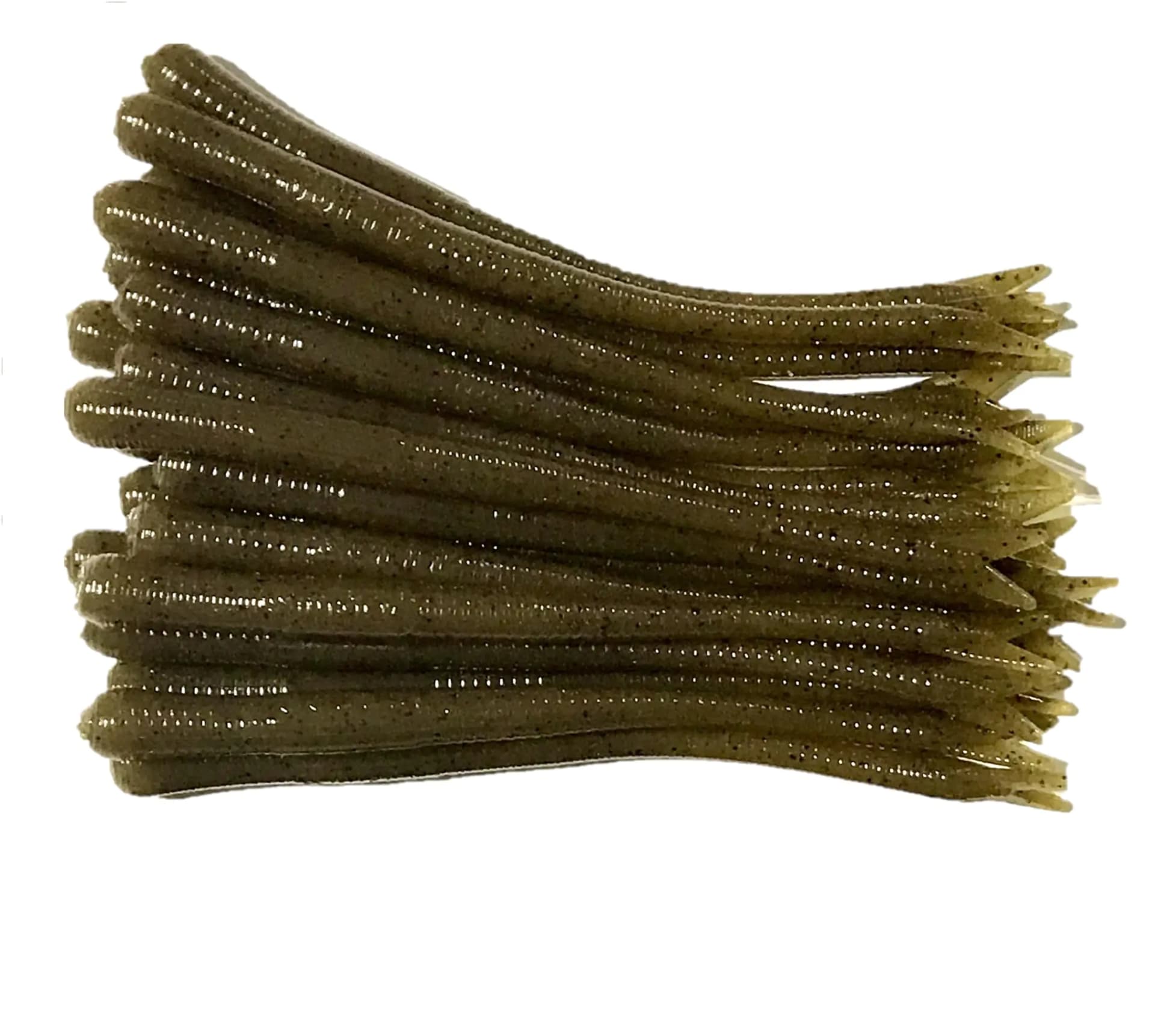 Softy Lure 20 Pcs 4-1/2" Drop Shot Finesse Worms (Scent Float) Soft Plastic Worms Bass Fishing Worms (Green Pumpkin) (Green Pumpkin)