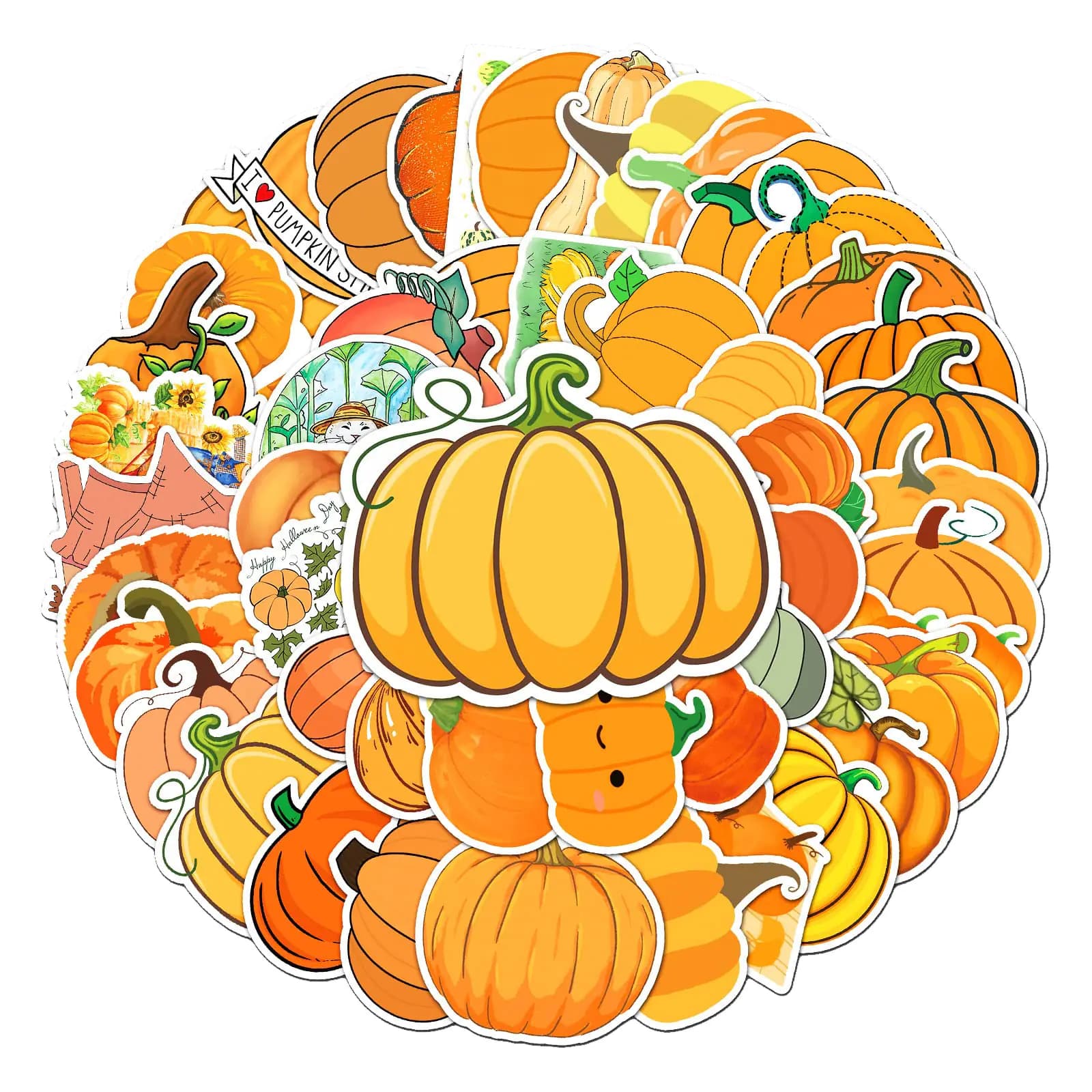 Pumpkin Stickers 50Pcs Laptop Stickers AestheticFruit Pumpkin Waterproof StickersLuggage Bike Bumper Skateboard Computer Scrapbook Car Cup Decals PackWater Bottles Stickers for Kids Teens