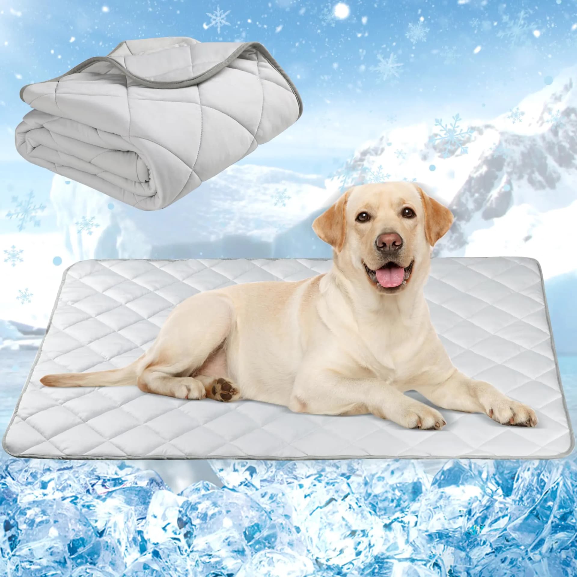 Dog Cooling Mat Light Gray Large