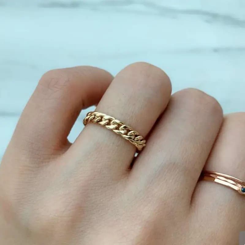 Adjustable Thick Chain Ring for Women - Fashion Trend