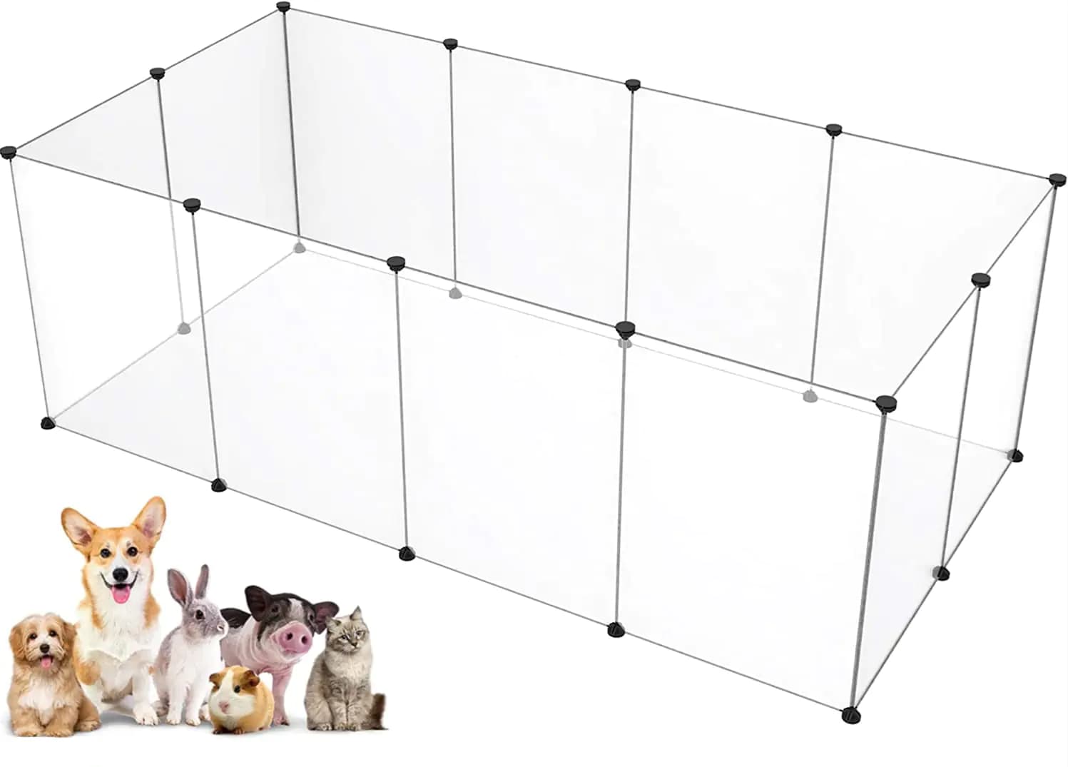 Pet Playpen24 Inch Tall Puppy Playpen Portable Small Animals Playpen Pet Fence Yard Fence for PuppyBunnyGuinea PigsFerretsMiceHamstersHedgehogsTurtles