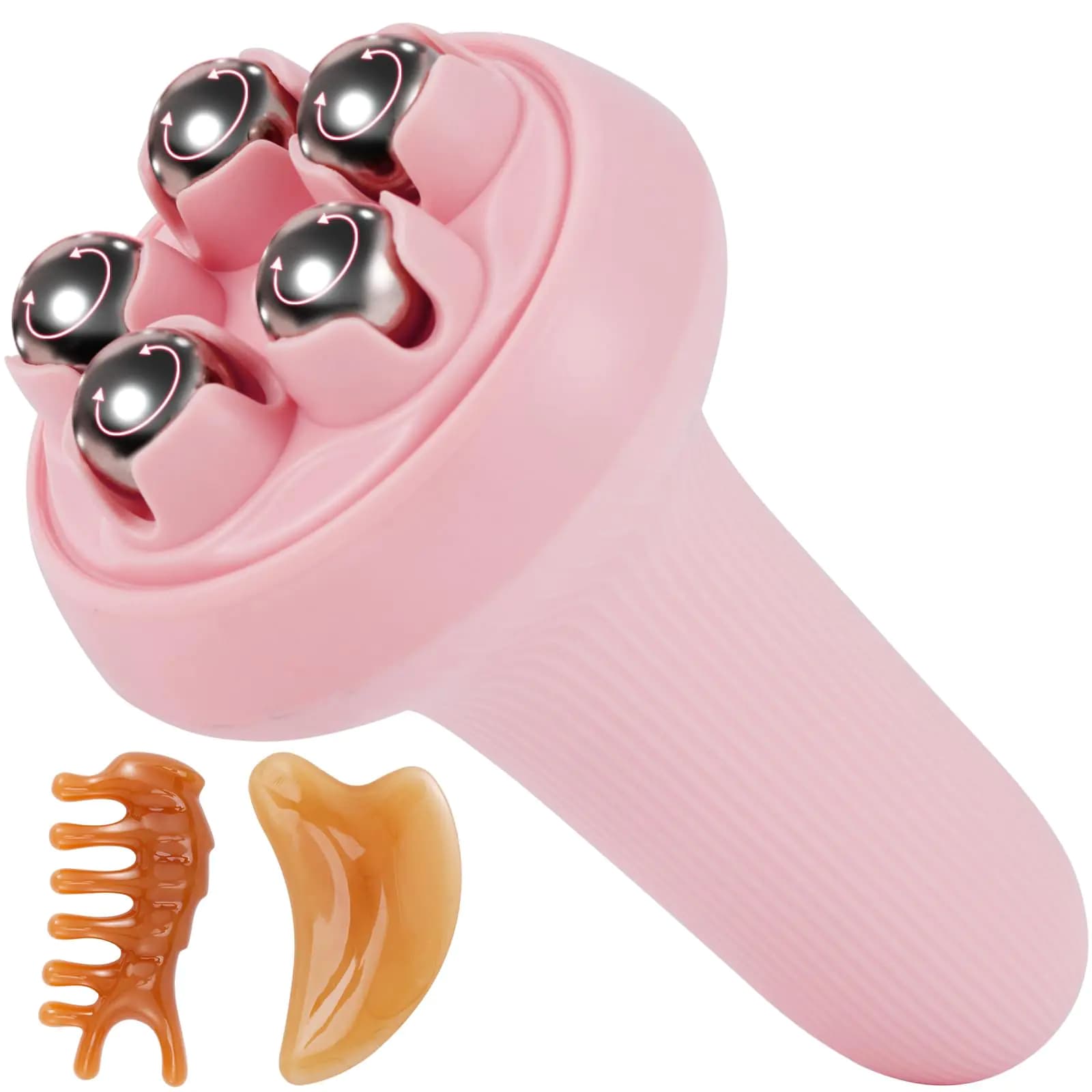Handheld Roller Massage Tool for Body Lymphatic Drainage Pink