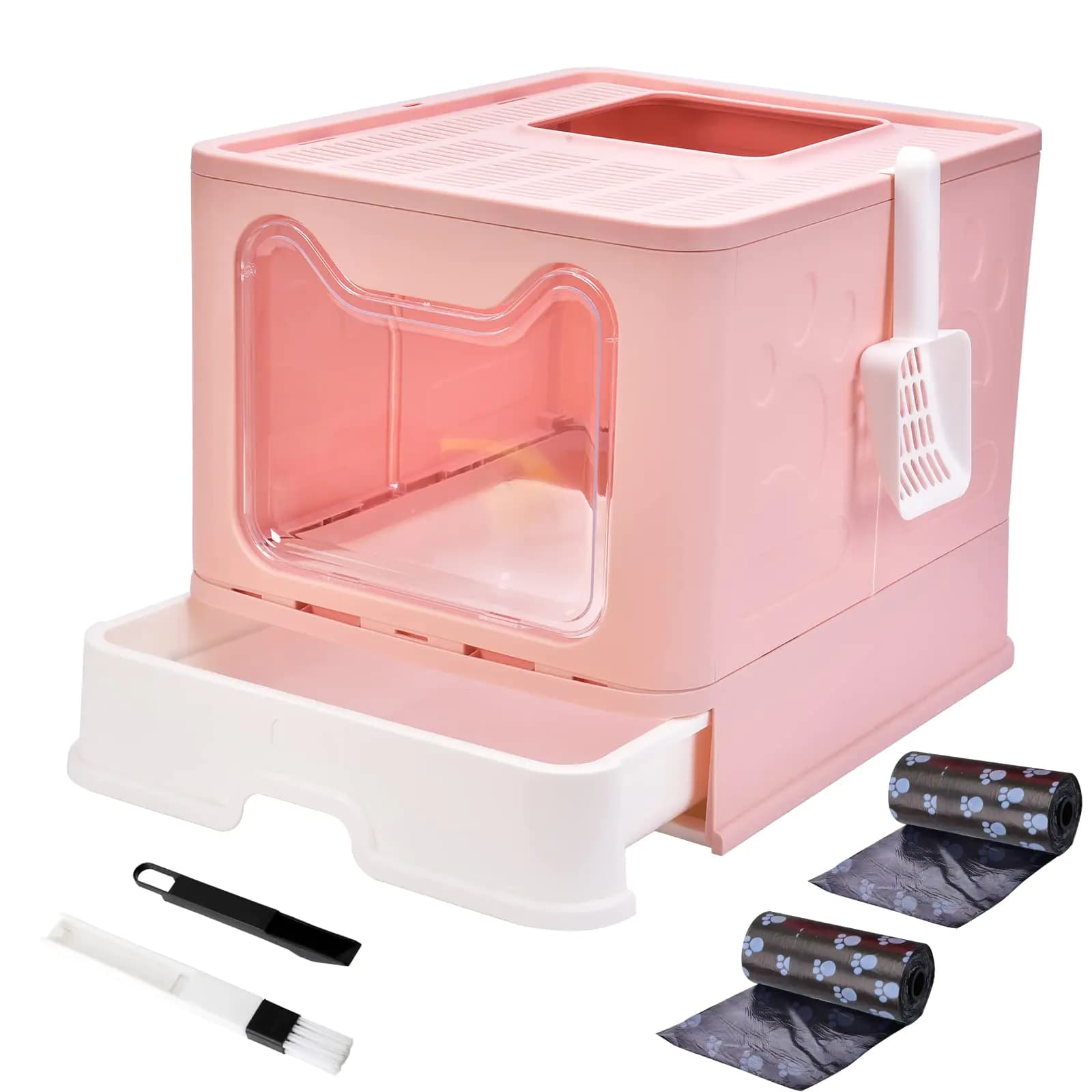 Top Entry Enclosed Cat Litter Box With Lid
