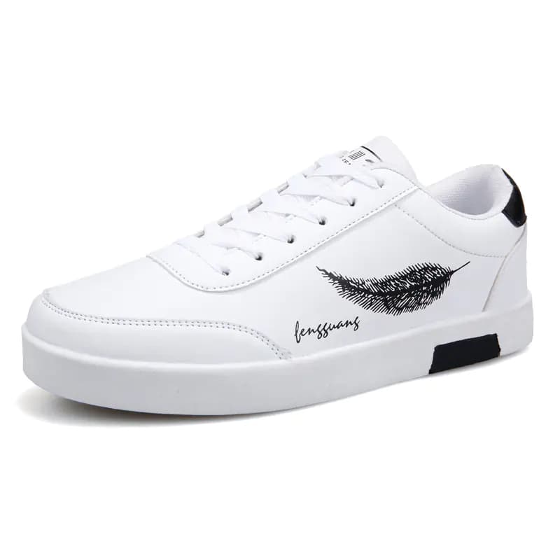 Men's Running Sneakers, Casual Feather Shoes, White Sneakers